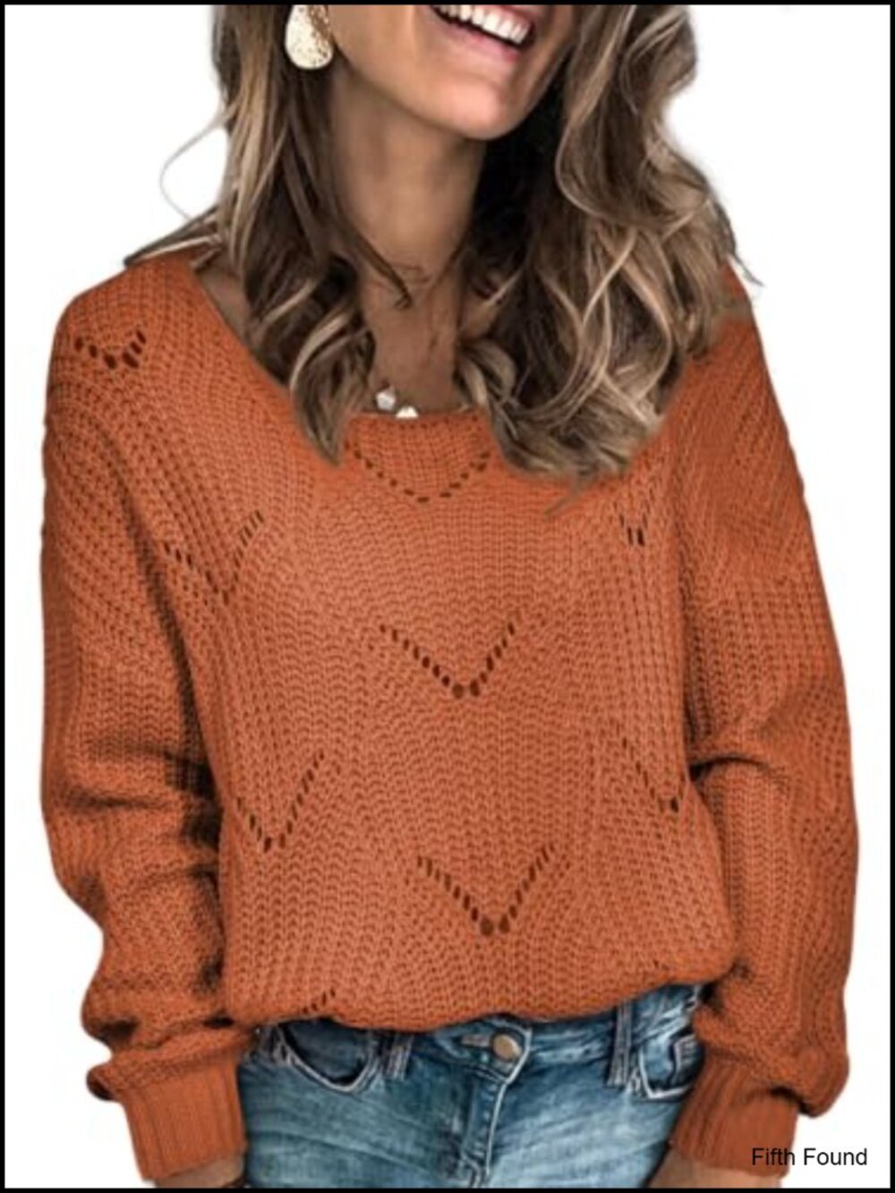 Dokotoo Women's Boat Neck Hollow Out Crochet Knit Sweater Pullover